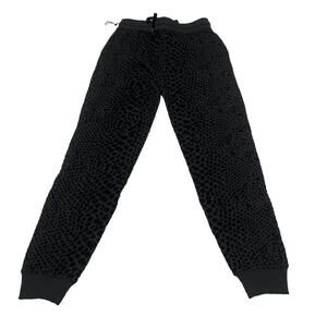 Dex Clothing Women X Small Black Leggings Jogger Pants Snake Animal Velour Print